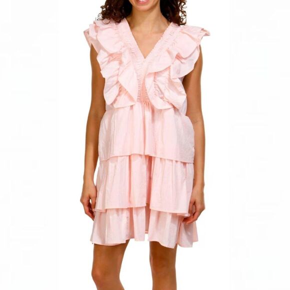 New Simply Southern Pink Taffeta Puff Dress - Picture 2 of 2